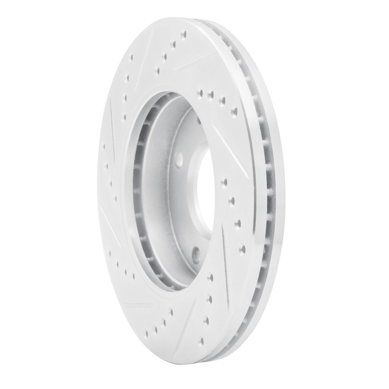 Hyundai Sonata Brake Rotor (1) - Front Right - R1 Concepts - Drilled & Slotted - Silver - `01-`03